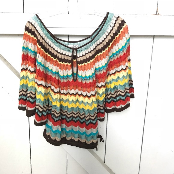 multi coloured crochet top